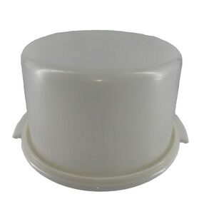 Tupperware White 684-5 Cake Carrier with Sheer 683-5 Top - No Handle Vintage